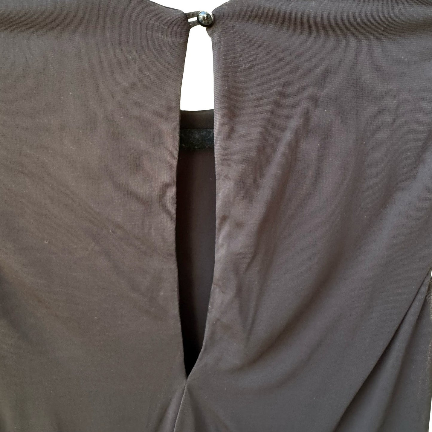 Karen Millen Minimalist Draped Sleeveless Blouse Faux Leather Shoulders Black 4