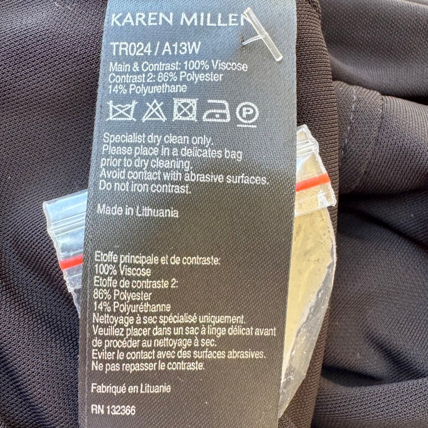 Karen Millen Minimalist Draped Sleeveless Blouse Faux Leather Shoulders Black 4
