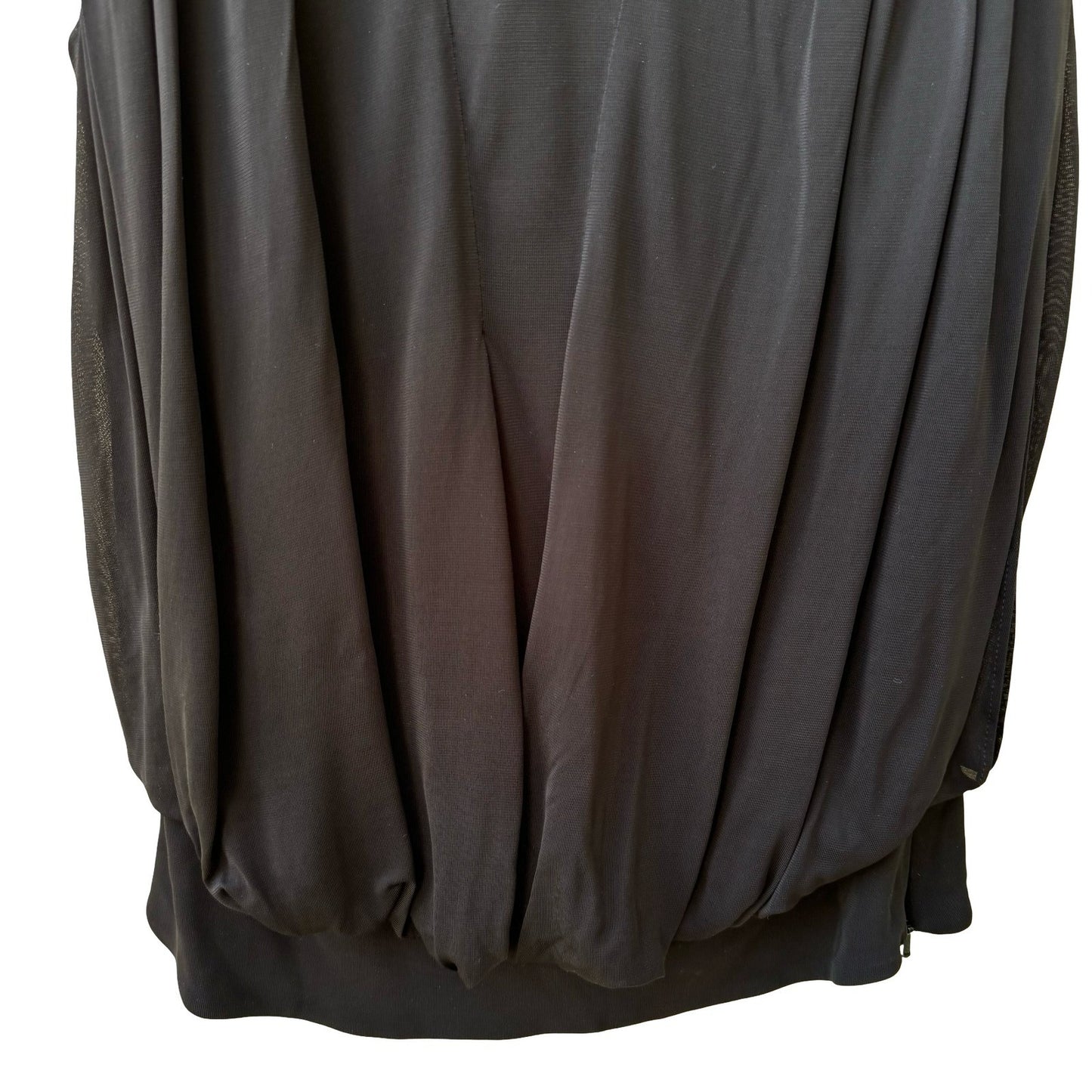 Karen Millen Minimalist Draped Sleeveless Blouse Faux Leather Shoulders Black 4