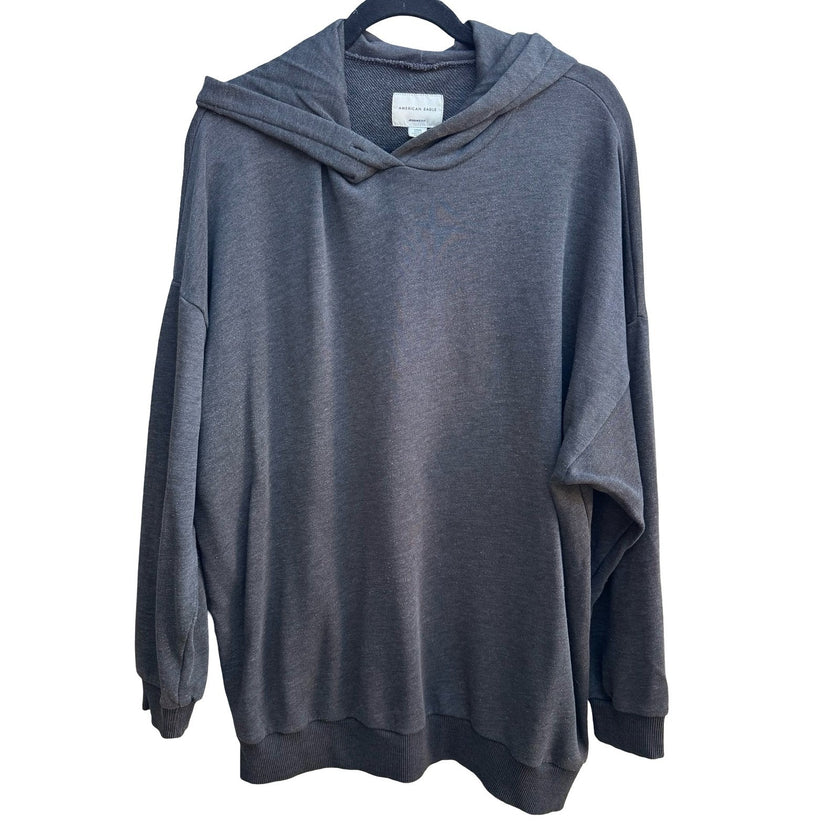 American Eagle Oversized Athleisure Jegging Fit Cozy Pullover Hoodie Gray L