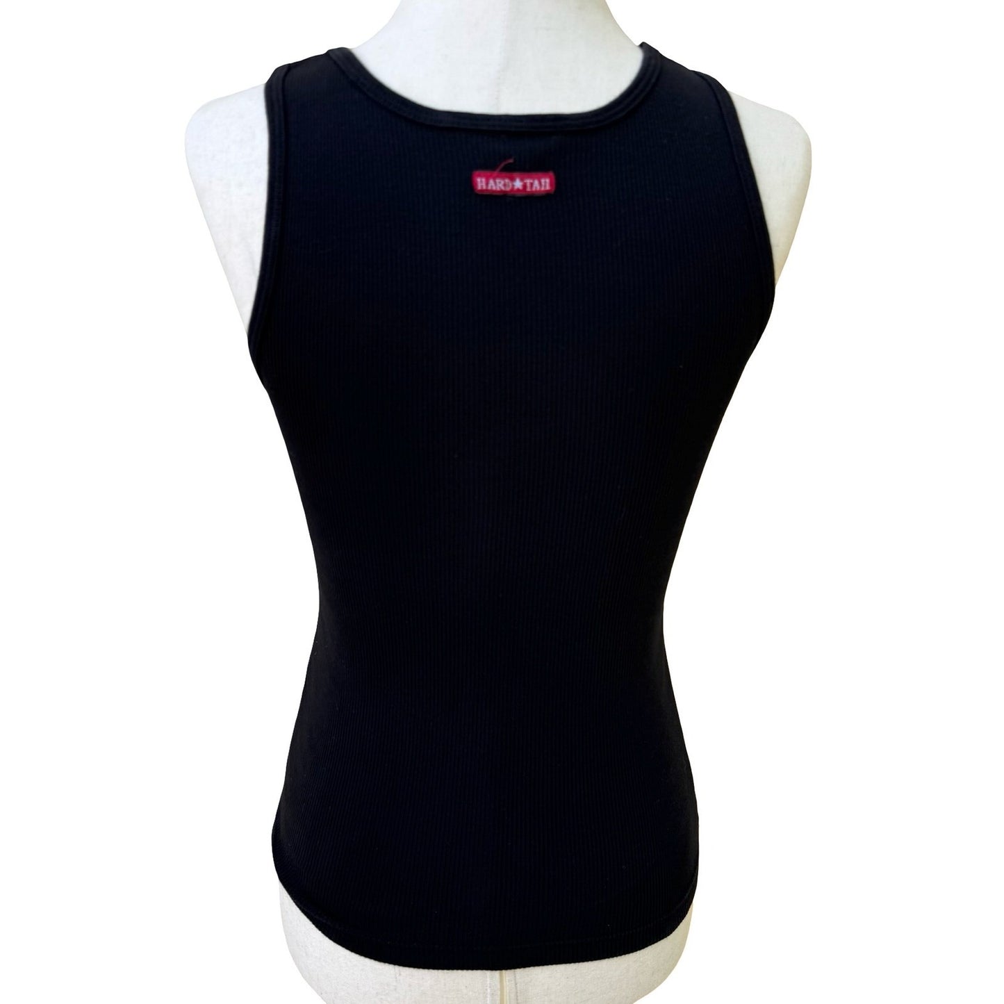 Hard Tail Y2K 90s Babydoll Grunge Goth Indie Ribbed Ankh Graphic Tank Black M
