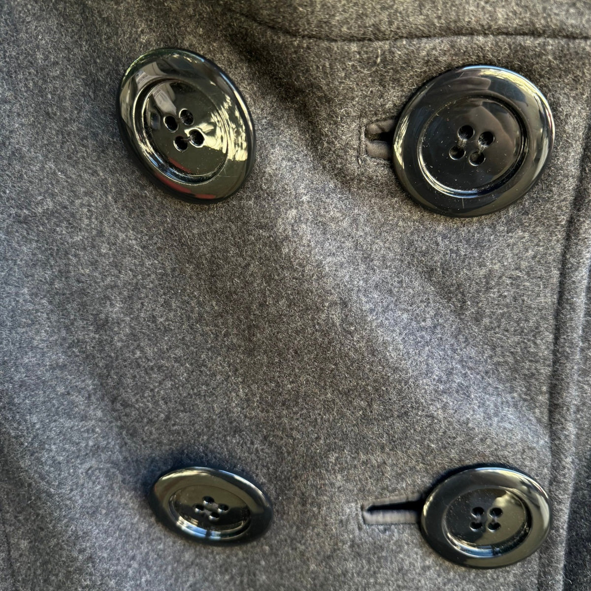 Soia & Kyo Tailored Minimalist Wool Blend Funnel Neck Pea Trench Coat Grey XS