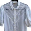 Switch Alice Stuart Vintage Coquette White Swiss Dot Lace Puff Sleeve Blouse Victorian 3 image