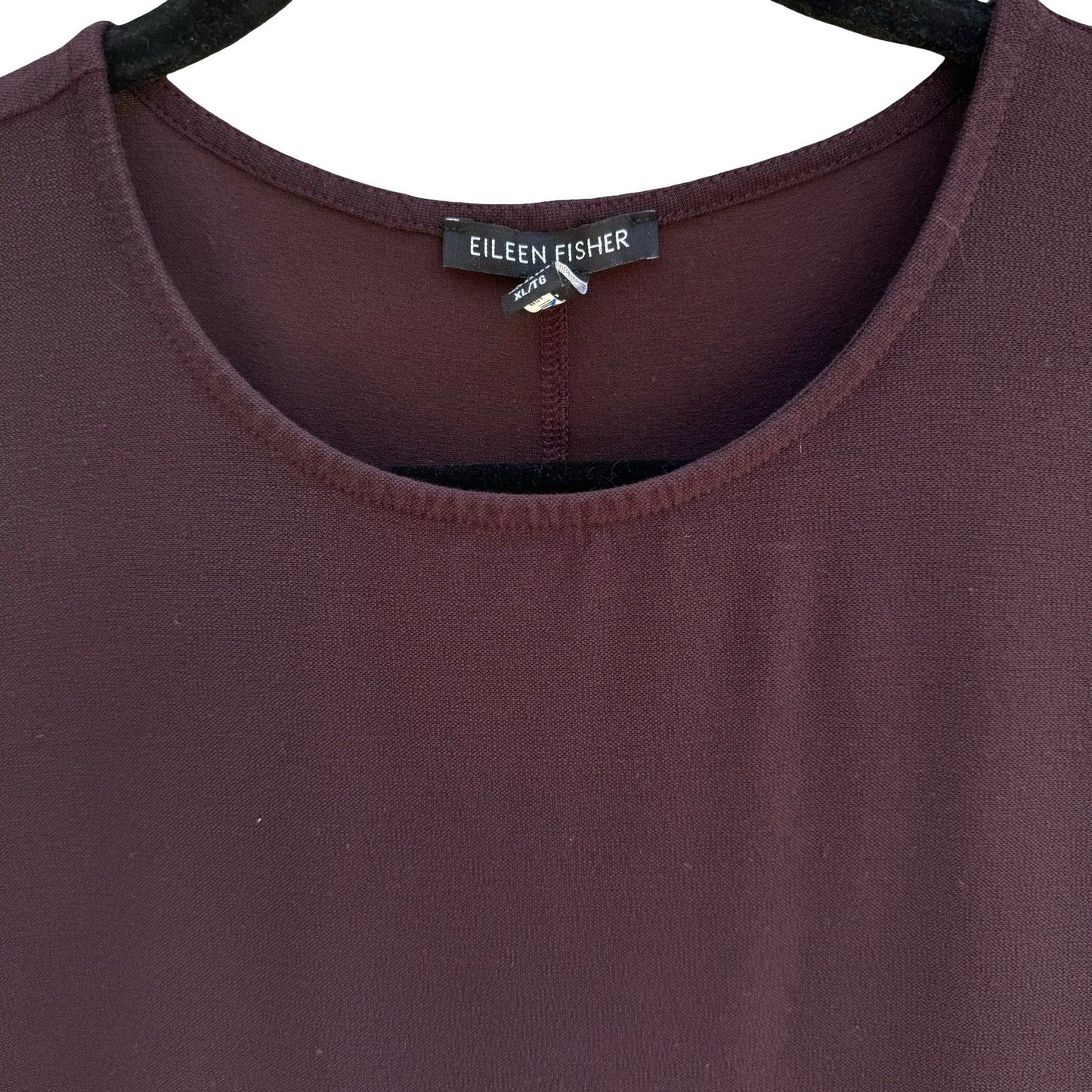 Eileen Fisher XL Fine Jersey Sleeveless Tunic Dress Purple Minimalist Lagenlook