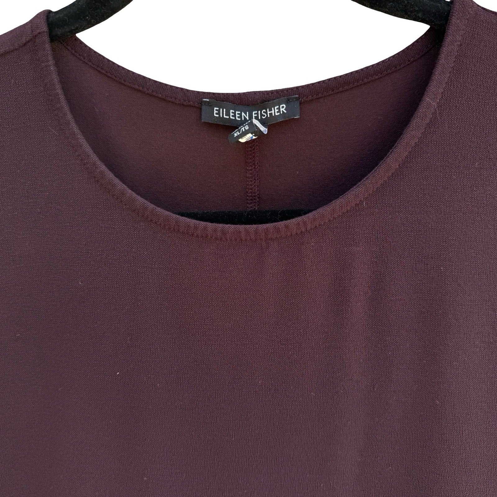 Eileen Fisher XL Fine Jersey Sleeveless Tunic Dress Purple Minimalist Lagenlook