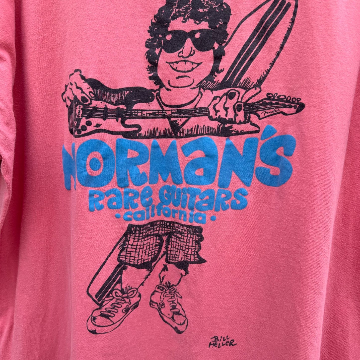 Normans Rare Guitars California Pink Graphic T-Shirt XL Streewear Athleisure