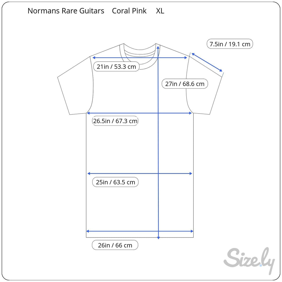 Normans Rare Guitars California Pink Graphic T-Shirt XL Streewear Athleisure