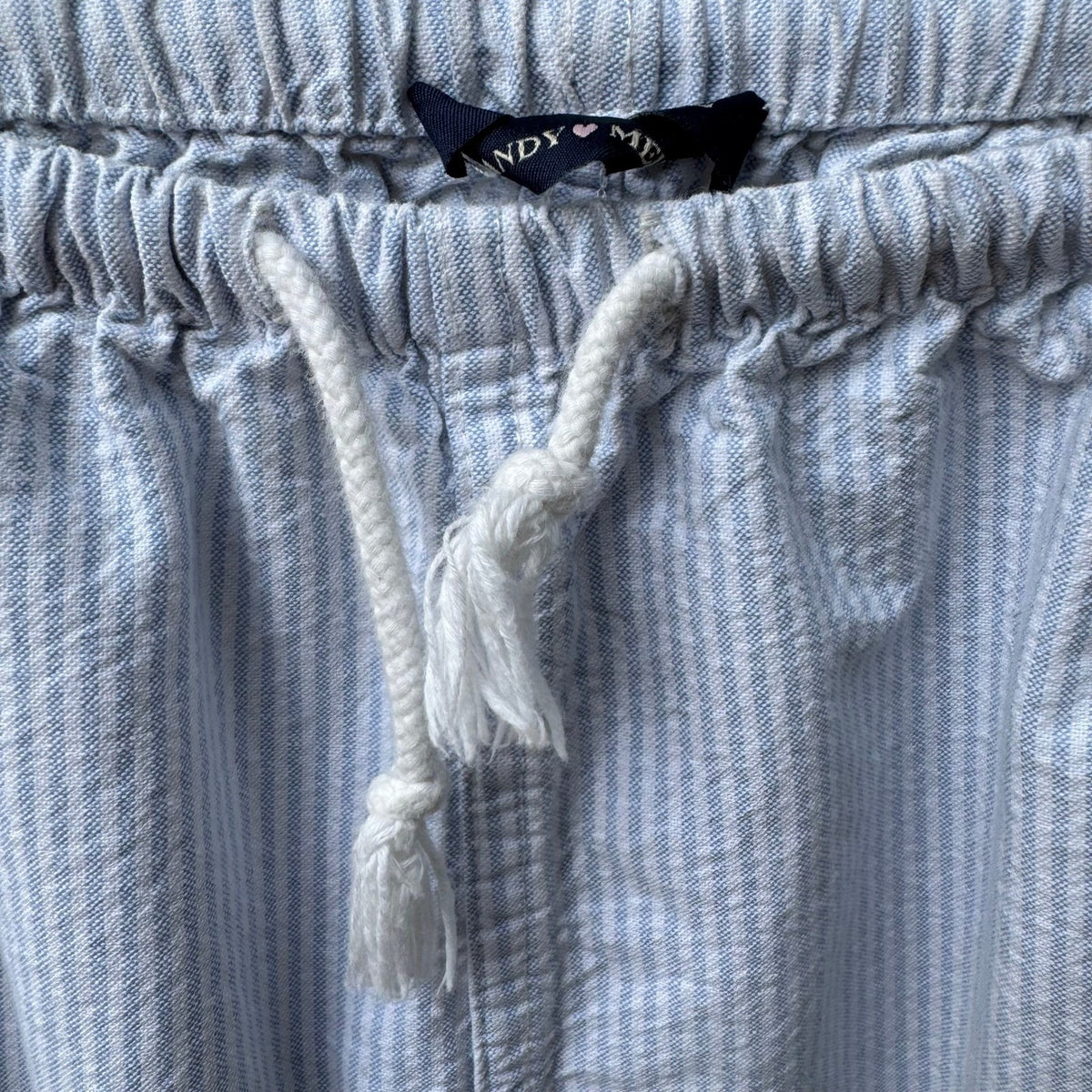 Brandy Melville Preppy Coastal Seersucker Striped Drawstring Pants Blue Women OS
