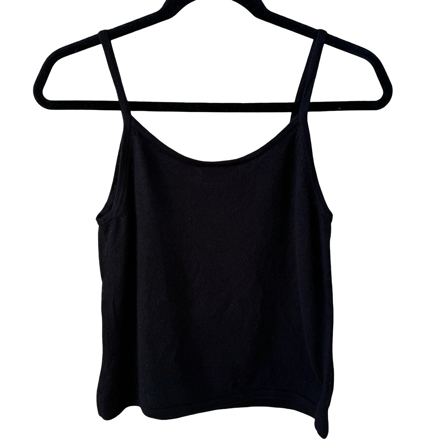 Preview Collection Coquette Black Silk Cashmere Floral Embroidered Cami Top M