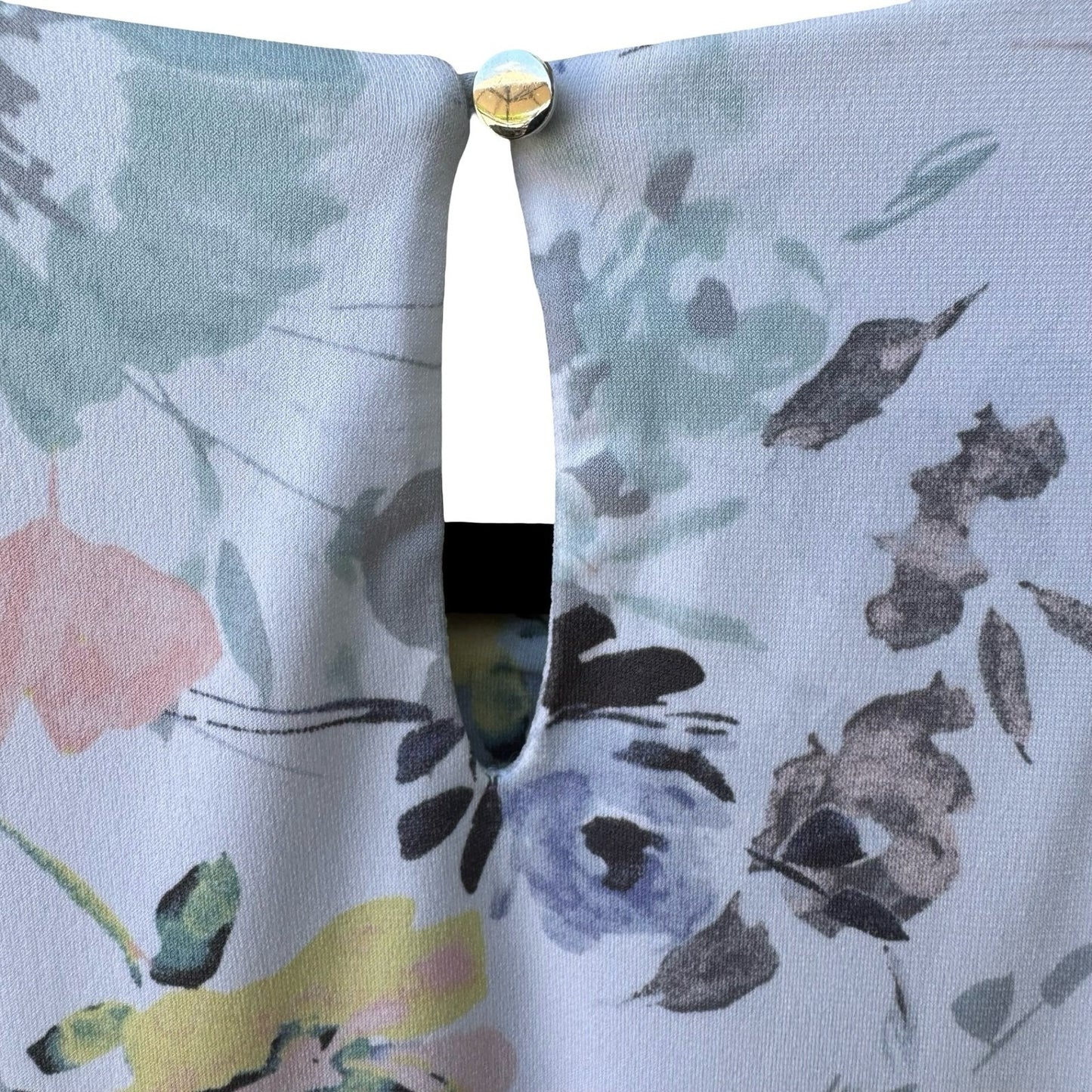 Calvin Klein Pastel Watercolor Floral Minimalist Sleeveless Pleated Shell Top L