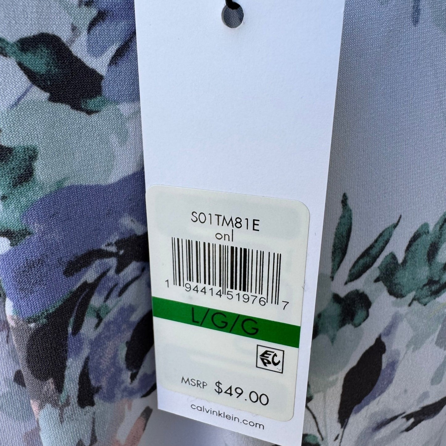 Calvin Klein Pastel Watercolor Floral Minimalist Sleeveless Pleated Shell Top L