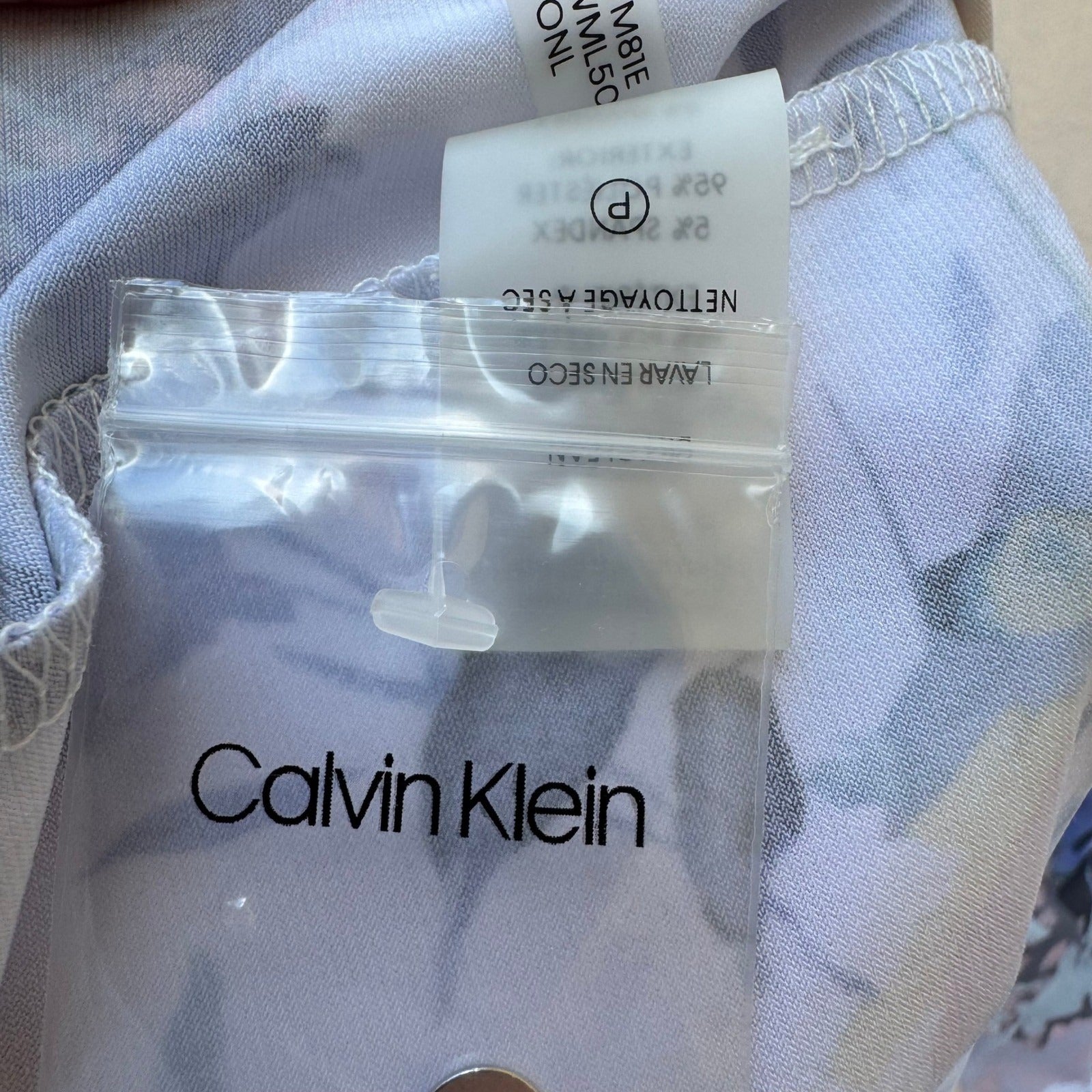 Calvin Klein Pastel Watercolor Floral Minimalist Sleeveless Pleated Shell Top L