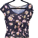 Switch Vintage Y2K Floral Mesh Flutter Sleeve Tie Front Asymmetrical Fairycore Top 3 image