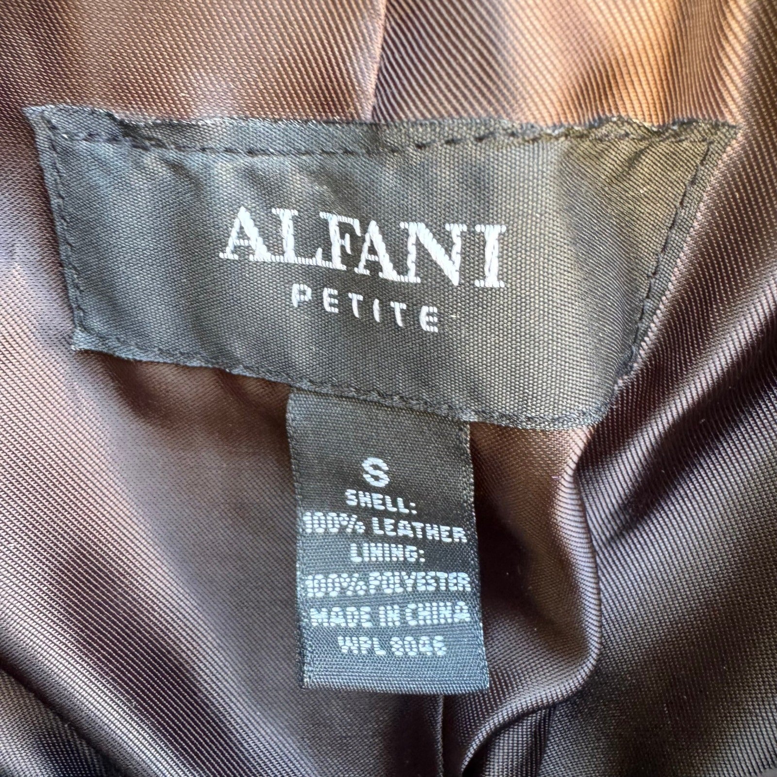 Alfani Suede Leather Minimalist Dark Academia Quiet Luxury Moto Jacket Brown S