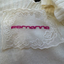 Switch Fornarina Vintage Italian Y2K Coquette Angora Blend Ribbed Knit Belted Button S 2 image