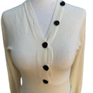 Switch Fornarina Vintage Italian Y2K Coquette Angora Blend Ribbed Knit Belted Button S 3 image
