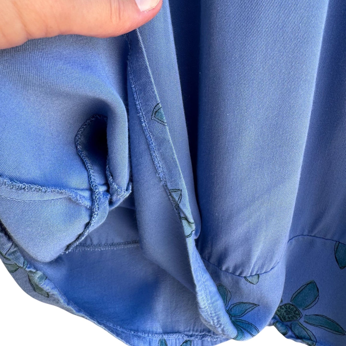 Cow & Lizard Vintage Womens Blue Floral Tencil Cotton Full Flowy Skirt New M