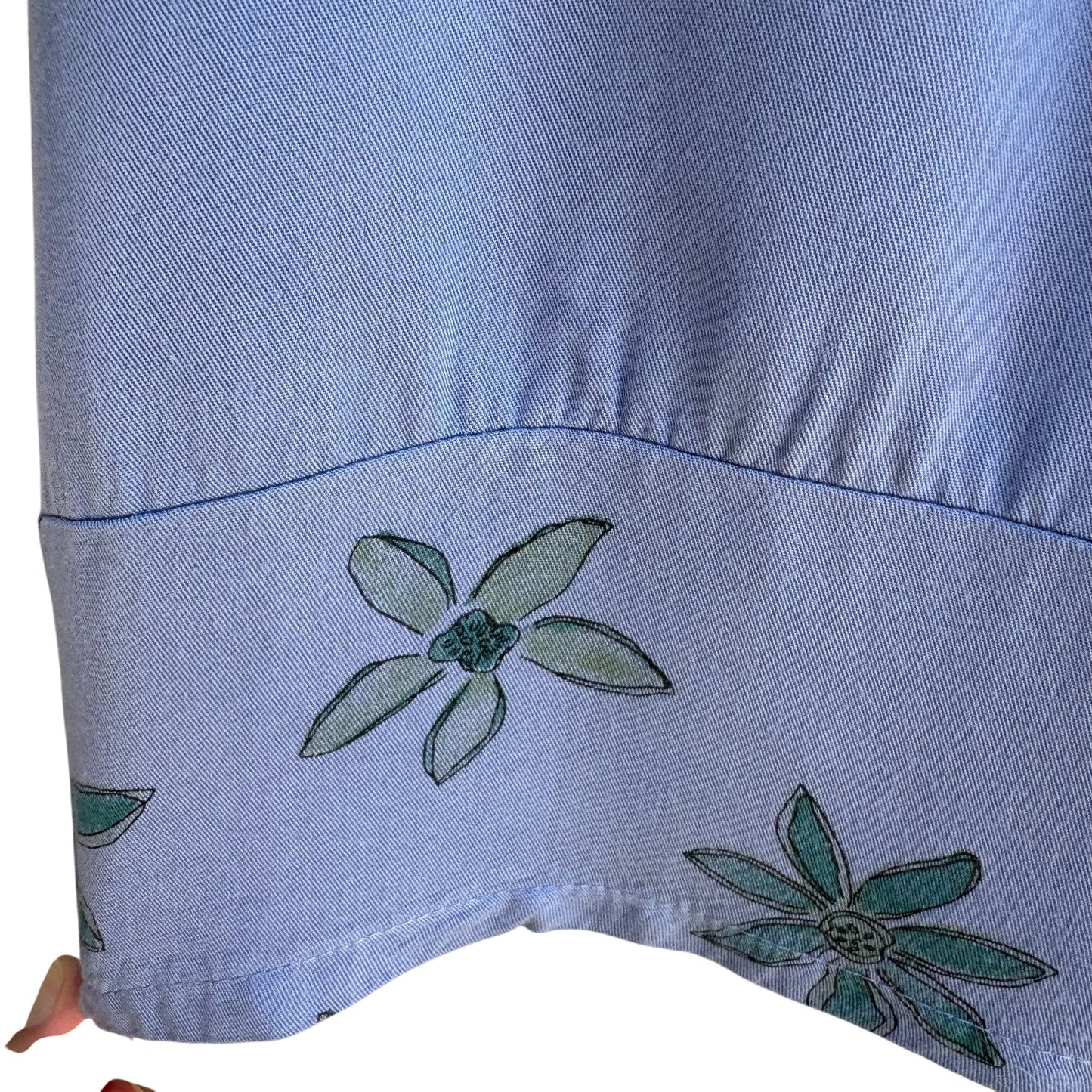 Cow & Lizard Vintage Womens Blue Floral Tencil Cotton Full Flowy Skirt New M