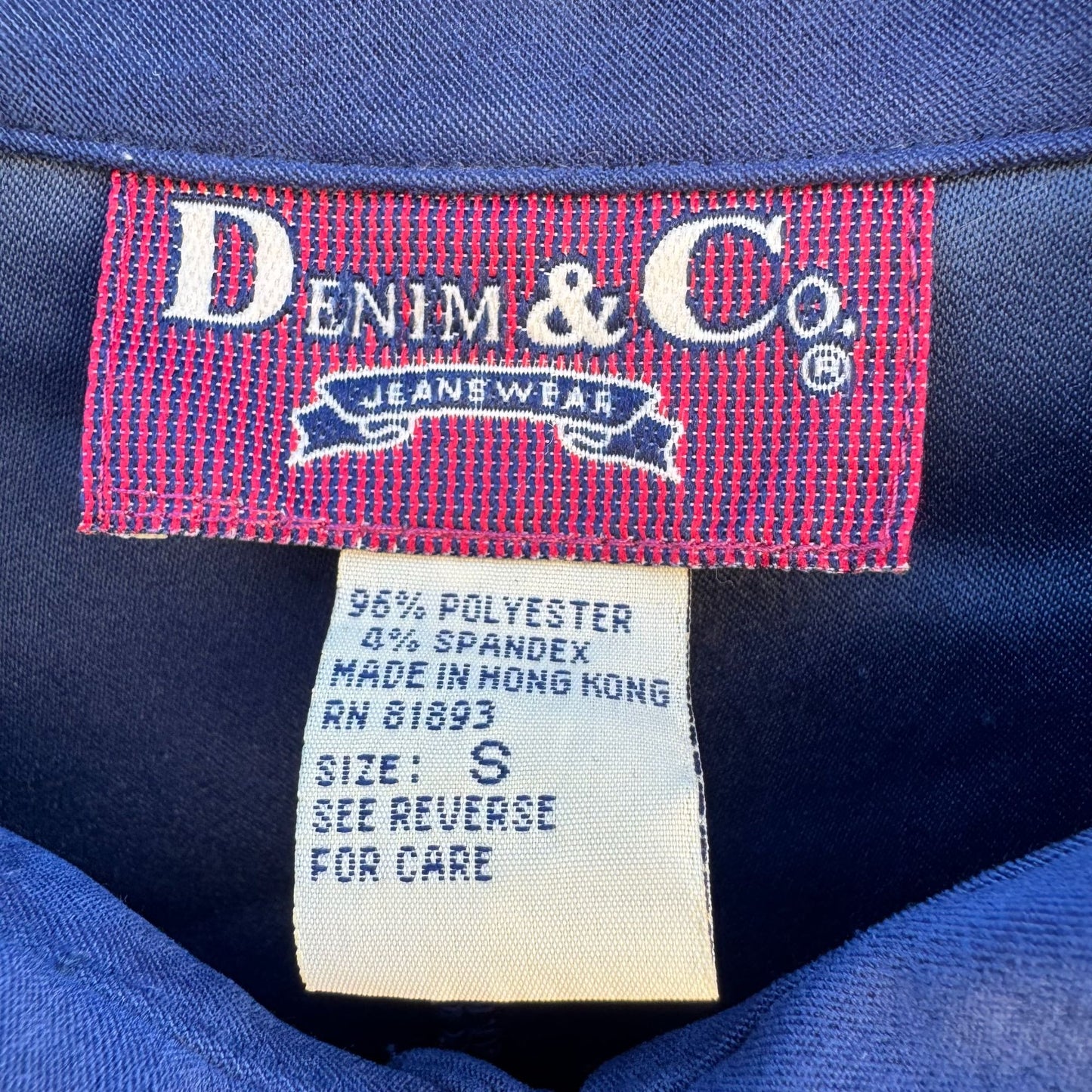 Denim & Co Vintage 80s Womens Blue Faux Suede Drawstring Waist Utility Jacket S