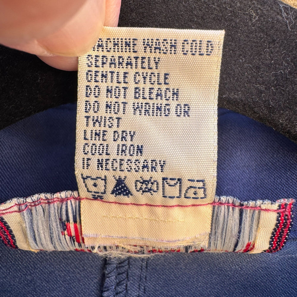 Denim & Co Vintage 80s Womens Blue Faux Suede Drawstring Waist Utility Jacket S