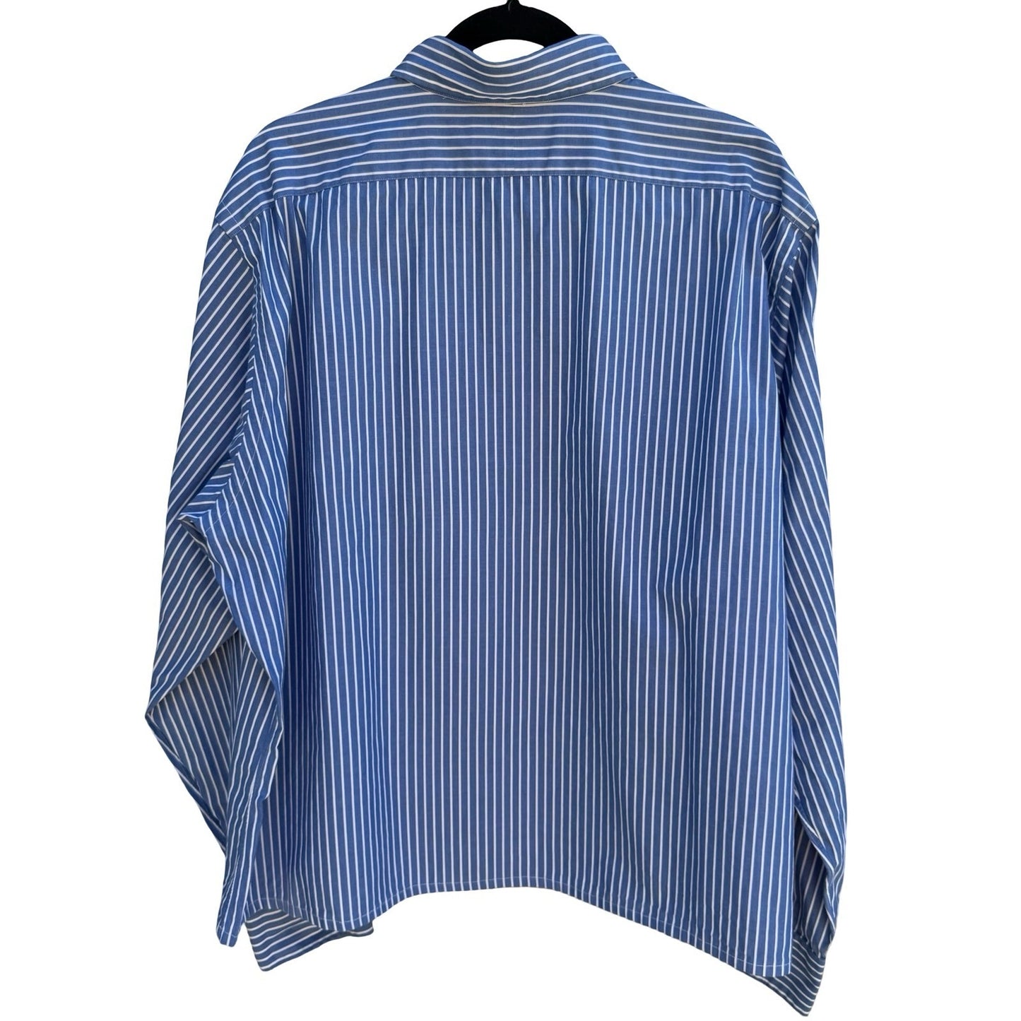 Polo Ralph Lauren Alcott Vintage 90s Preppy Old Money Blue Striped Shirt 17.5