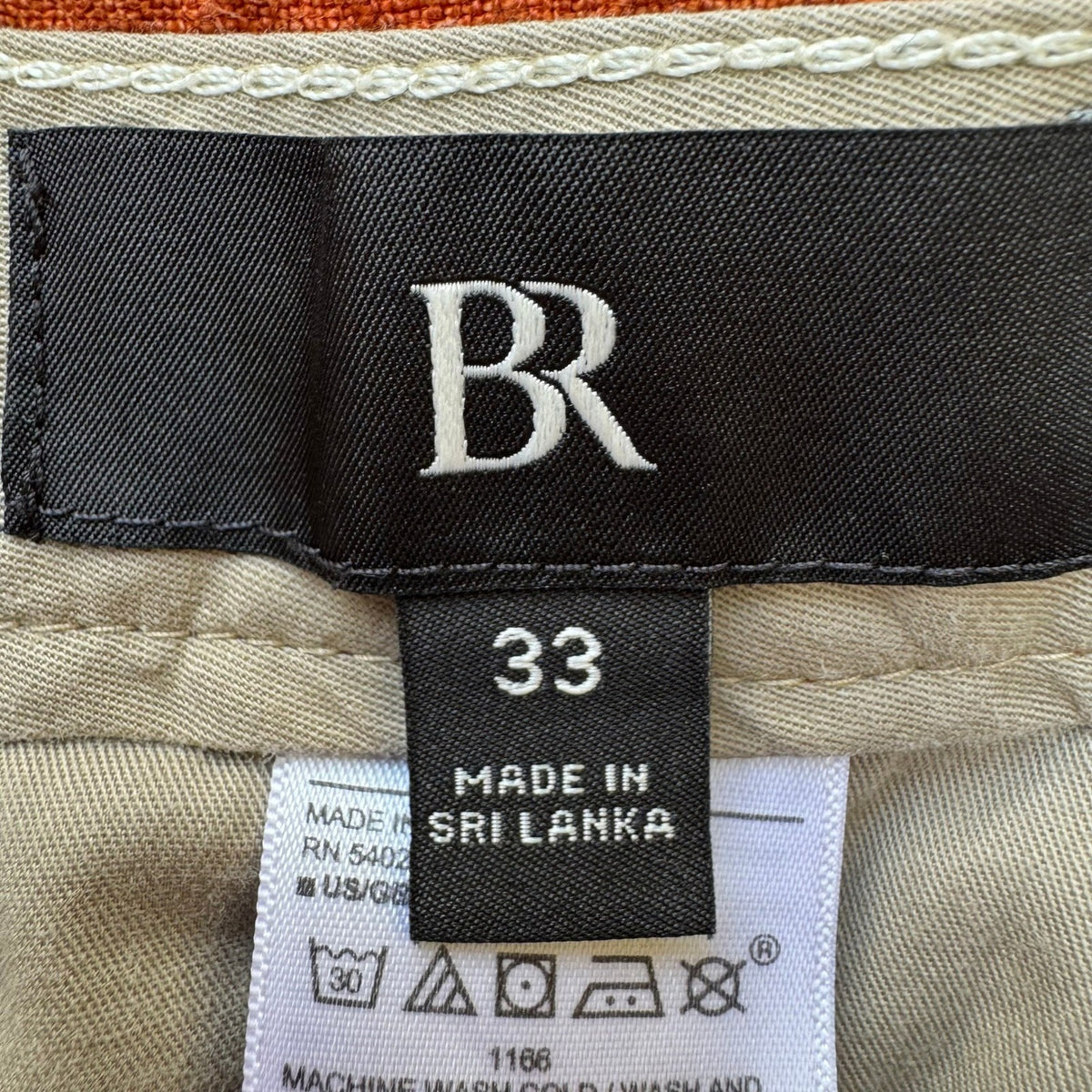 Banana Republic Linen Lightweight Summer Chino Shorts Terracotta Orange Mens 33