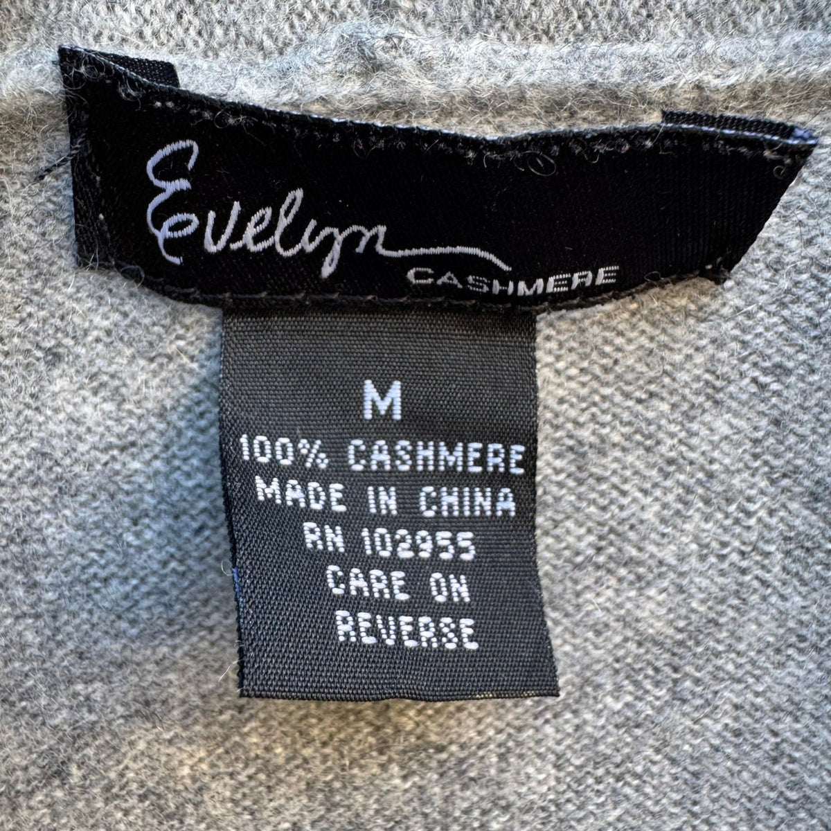 Evelyn 100% Cashmere Minimalist Layering Cozy Open Front Draped Cardigan Gray M