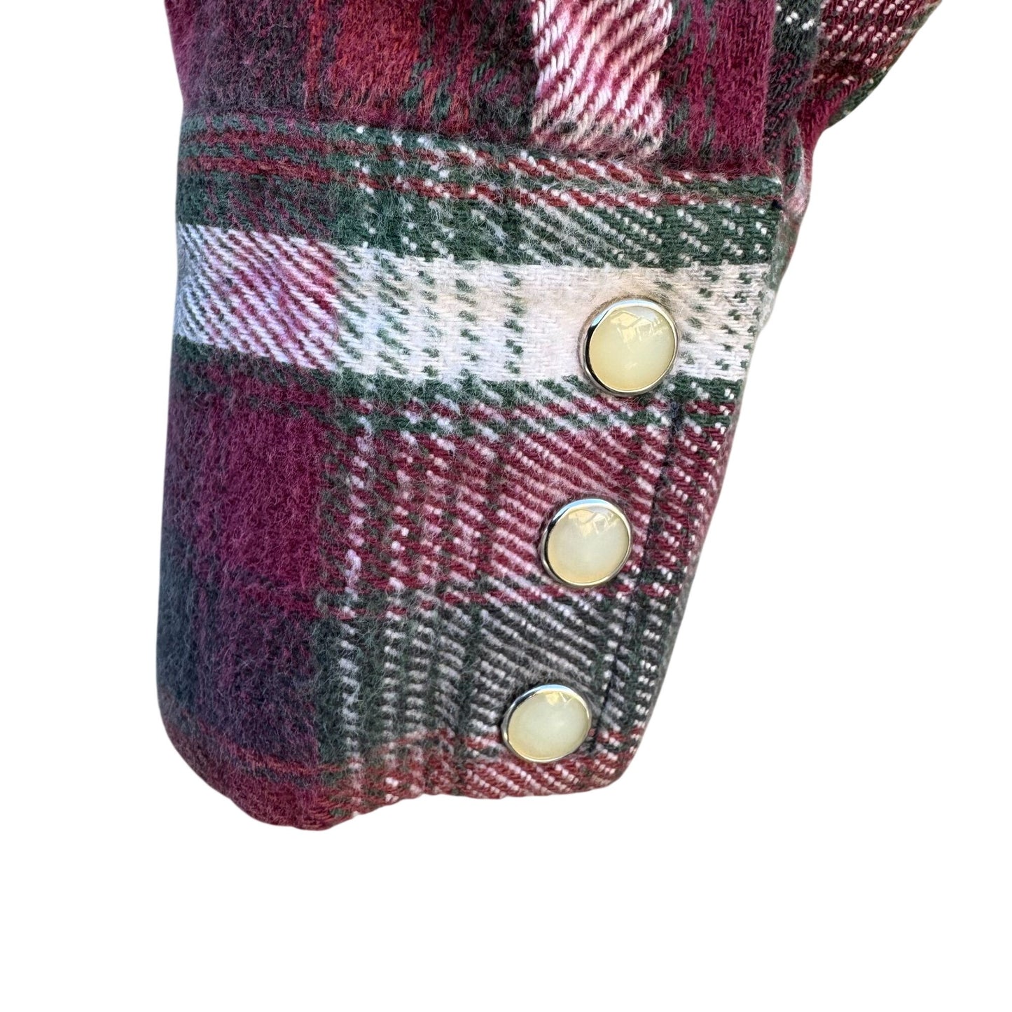 Prentiss Outdoors Vintage 80s Mens Western Plaid Heavy Flannel Shirt Pearl Snap