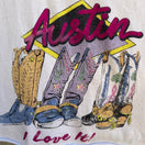 Switch John Galt Brandy Melville Austin Texas Cowboy Boots Graphic Crop Top White OS 3 image