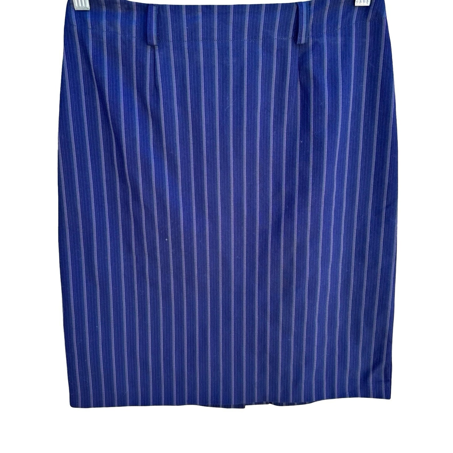 Cynthia Rowley Vintage 90s Y2K Pinstripe Pencil Skirt Tailored Knee Length Blue