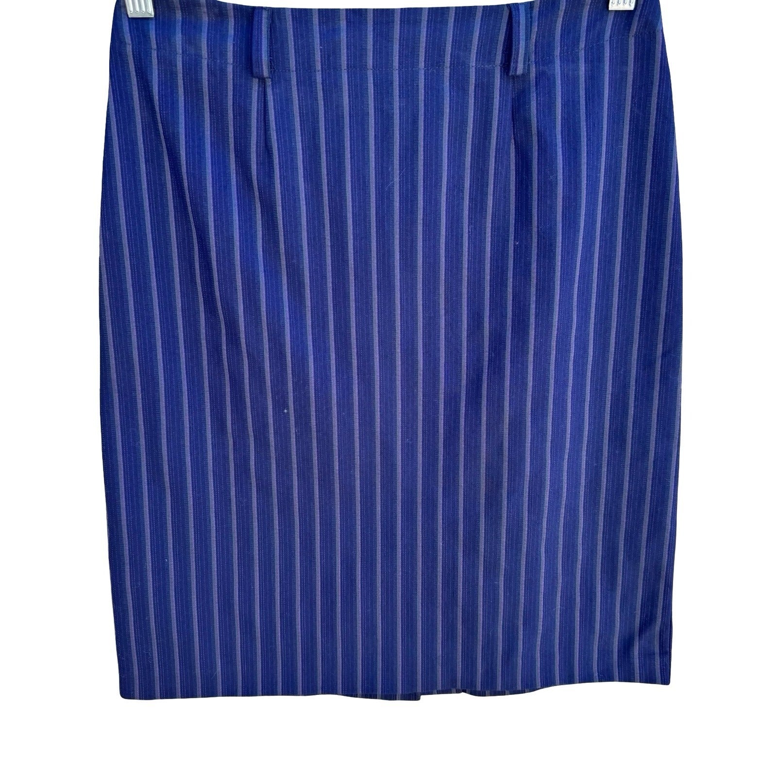 Cynthia Rowley Vintage 90s Y2K Pinstripe Pencil Skirt Tailored Knee Length Blue