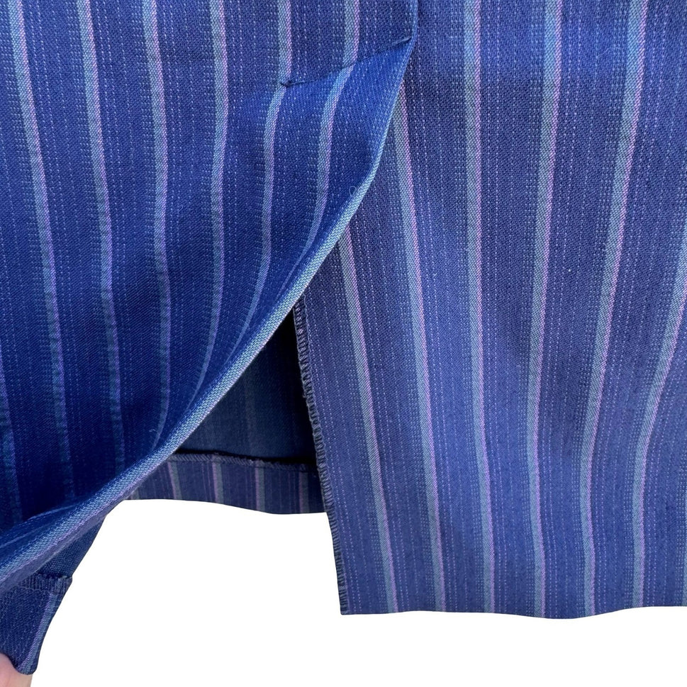 Cynthia Rowley Vintage 90s Y2K Pinstripe Pencil Skirt Tailored Knee Length Blue