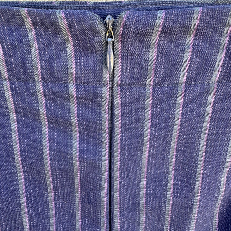 Cynthia Rowley Vintage 90s Y2K Pinstripe Pencil Skirt Tailored Knee Length Blue