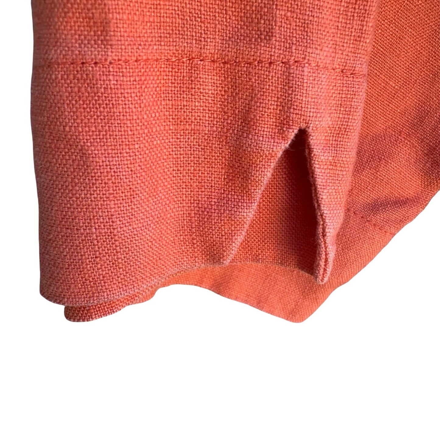 Coldwater Creek Linen Coastal Lagenlook Resortwear 3/4 Sleeve Tunic Top Coral 1X