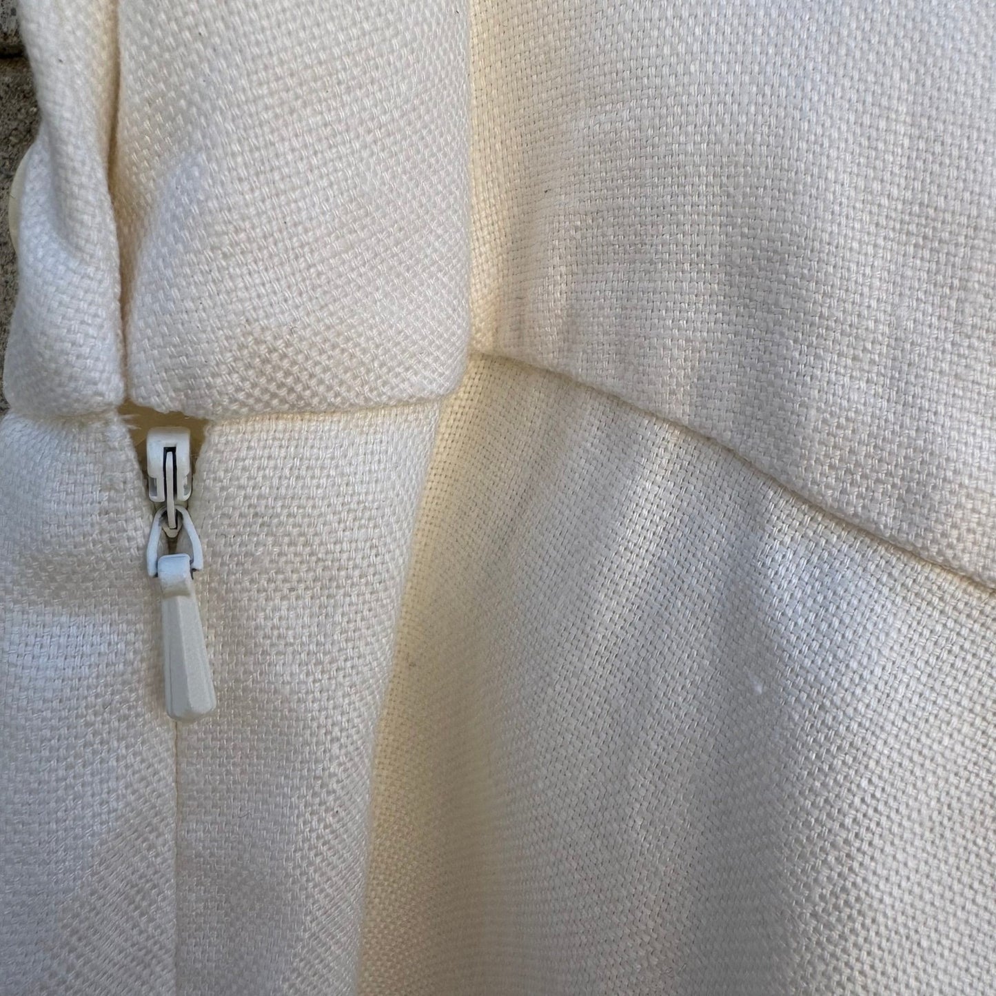 Lauren Ralph Lauren Womens White 100% Linen Wide Leg Trousers Side Zip Size 14