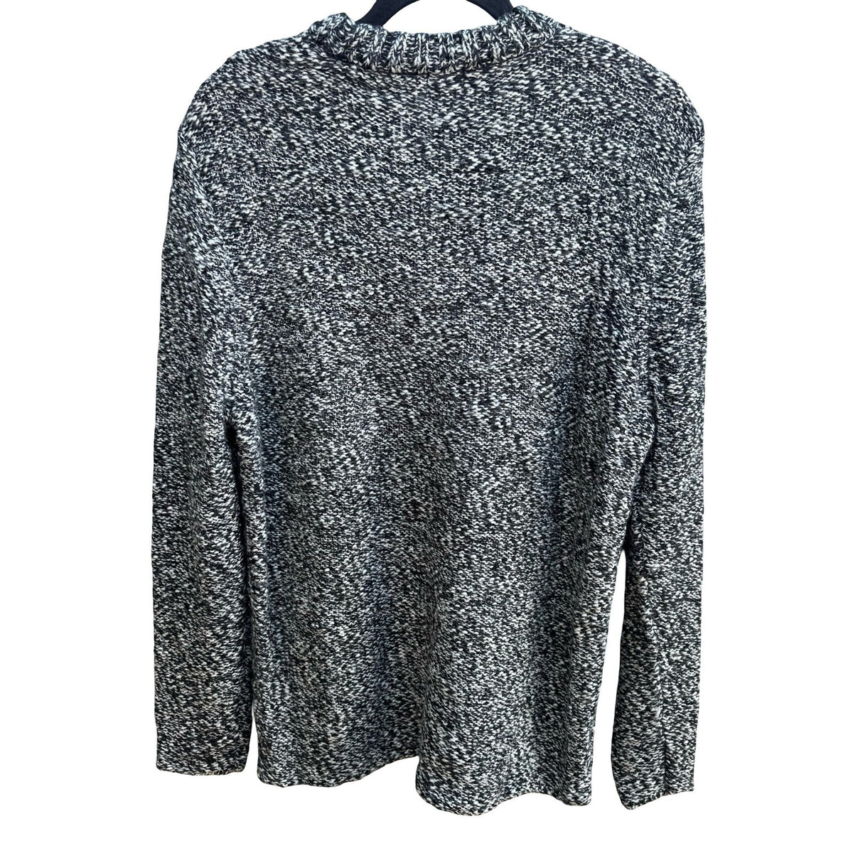 HM Marled Wool Blend Chunky Knit Fisherman Monochrome Scandi Hygge Sweater Men L