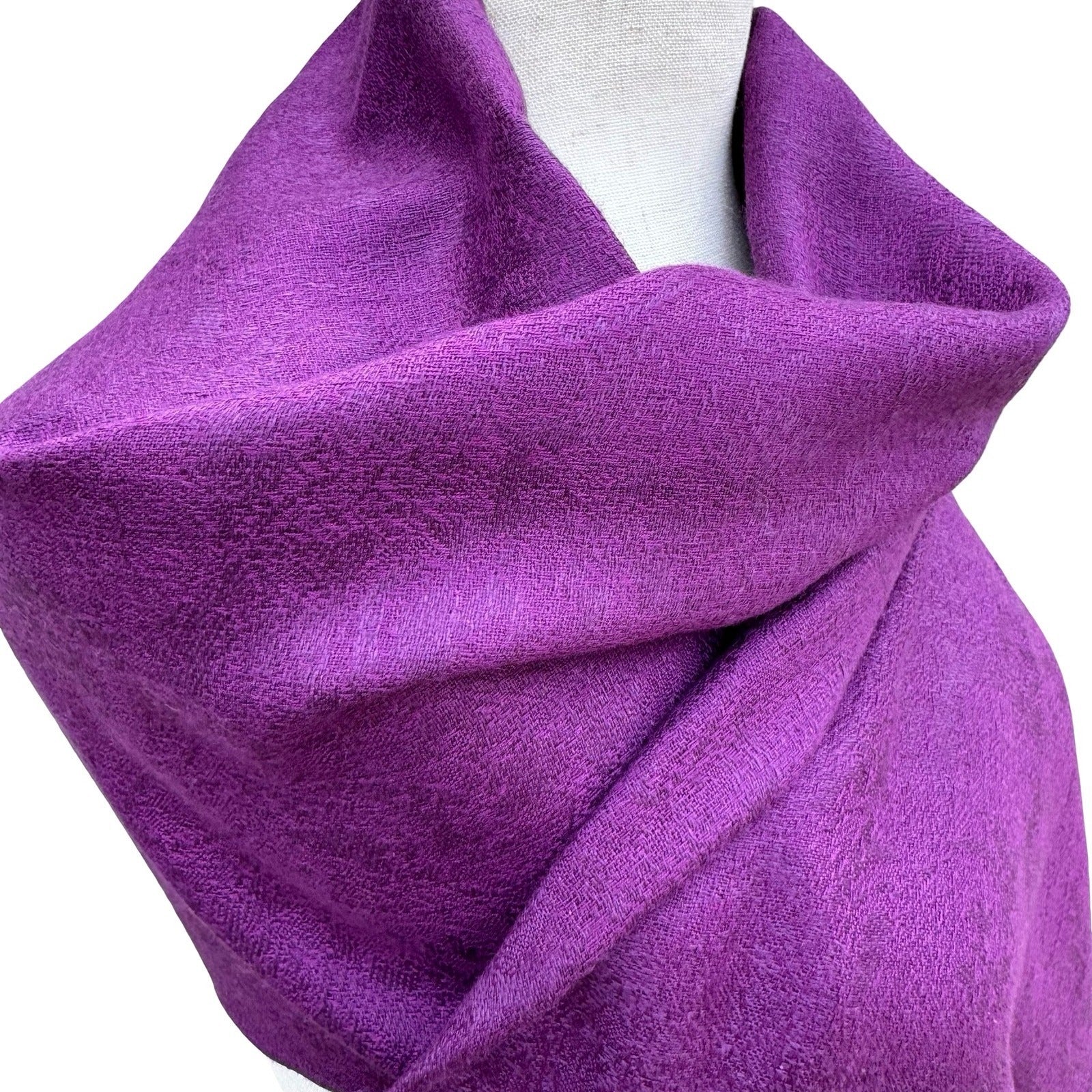 Purple Paisley Jacquard Pashmina Shawl Wrap Fringe Trim Violet Evening Scarf
