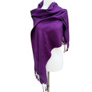 Switch Purple Paisley Jacquard Pashmina Shawl Wrap Fringe Trim Violet Evening Scarf 3 image