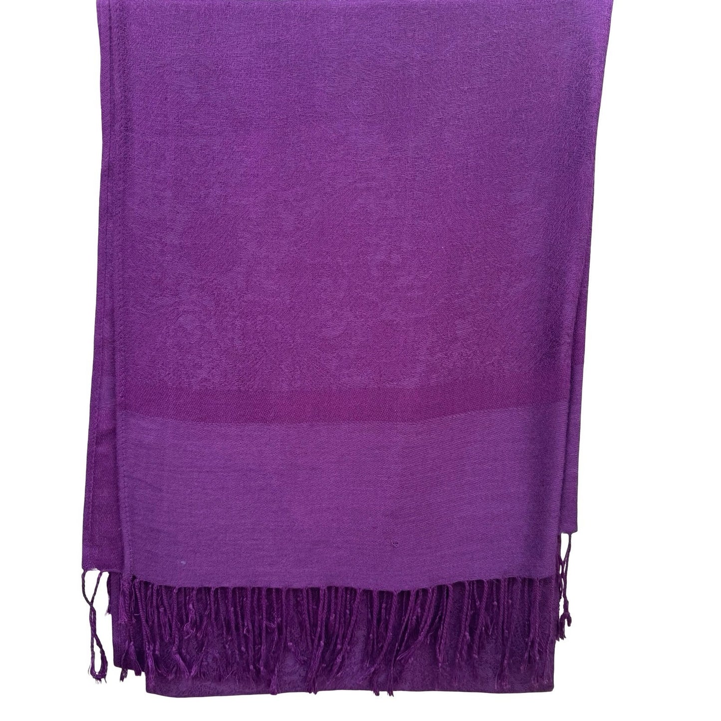 Purple Paisley Jacquard Pashmina Shawl Wrap Fringe Trim Violet Evening Scarf