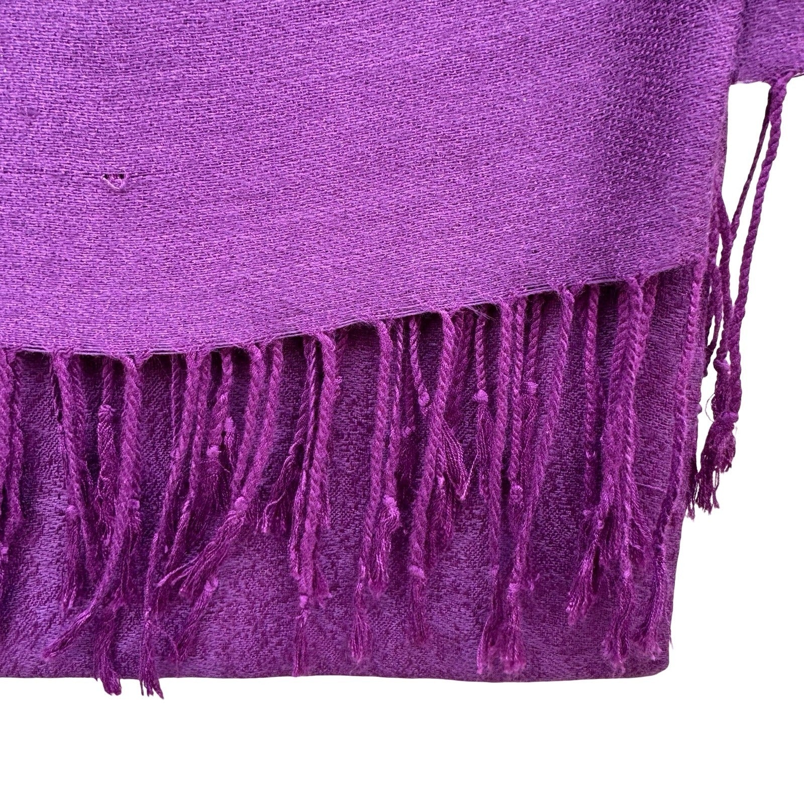 Purple Paisley Jacquard Pashmina Shawl Wrap Fringe Trim Violet Evening Scarf