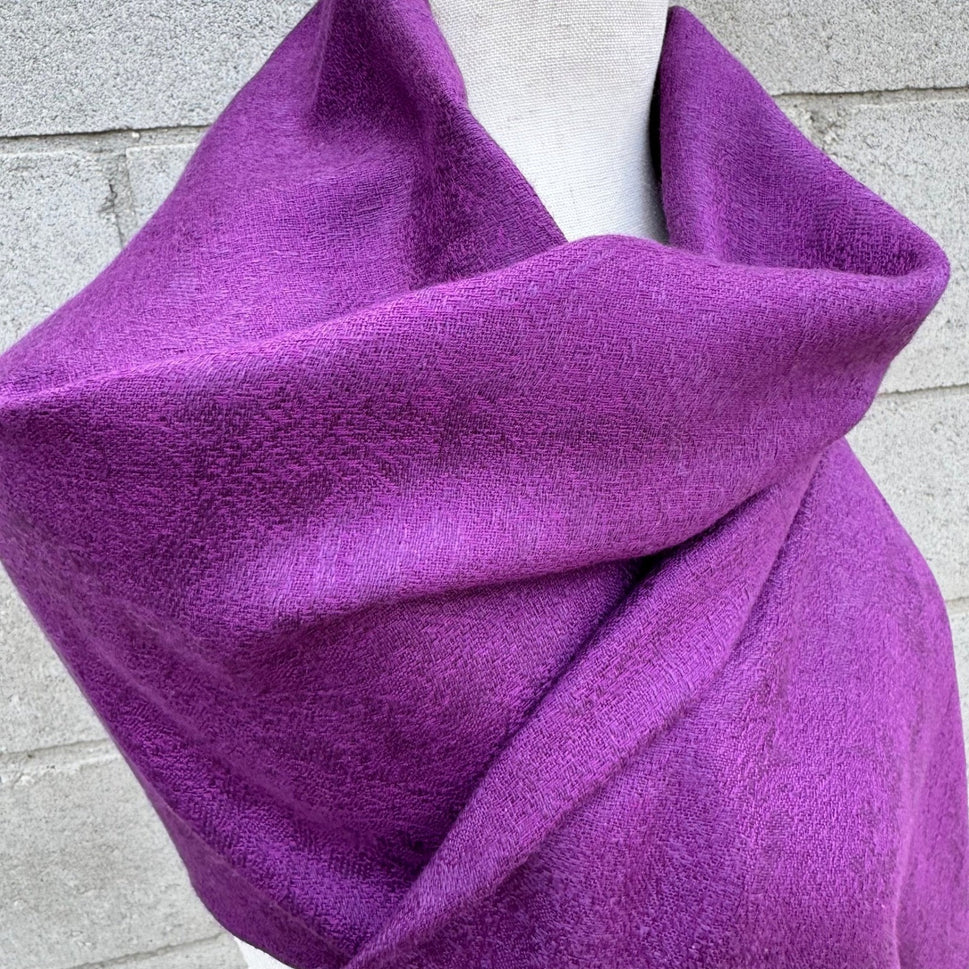 Purple Paisley Jacquard Pashmina Shawl Wrap Fringe Trim Violet Evening Scarf
