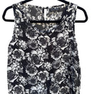 Switch Jonathan Martin Semi Sheer Dark Floral Chiffon Layer Blouse Keyhole Back Black M 3 image