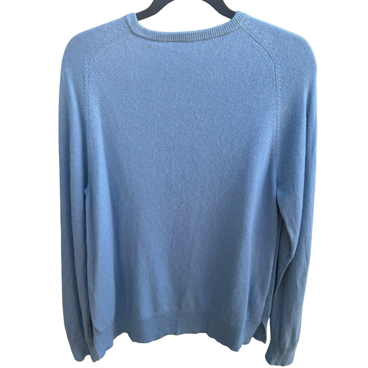 Ann Taylor 100% Cashmere Quiet Luxury Minimalist V-Neck Sweater Pastel Blue XXL