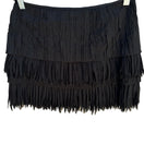 Switch Zara Woman Linen Tiered Raw Edge Fringe Mini Skirt Ruched Gatsby Party Flapper S 3 image