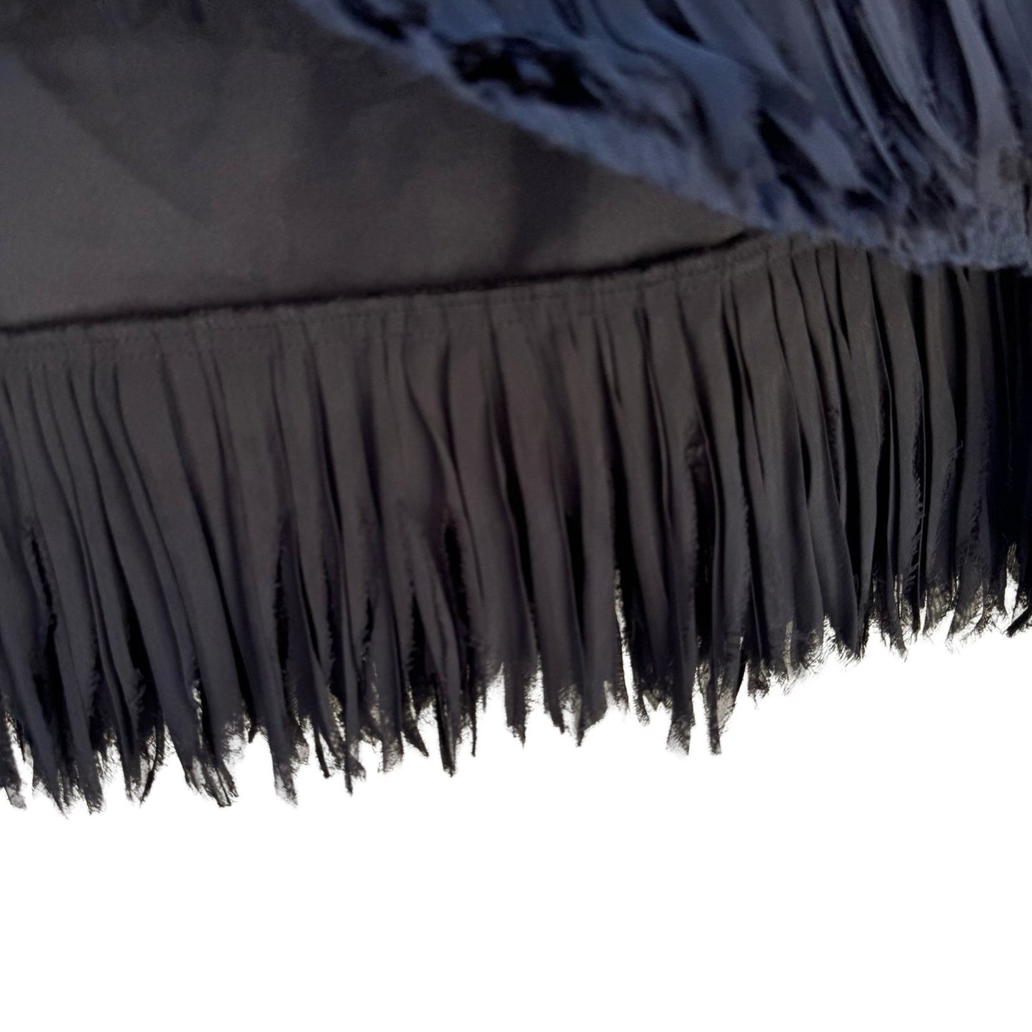 Zara Woman Linen Tiered Raw Edge Fringe Mini Skirt Ruched Gatsby Party Flapper S