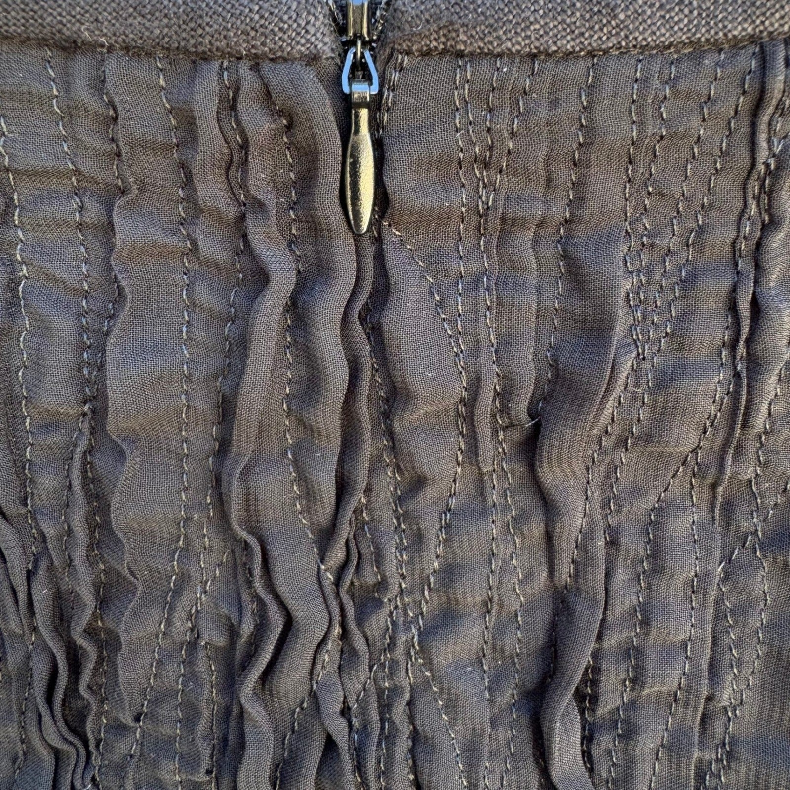 Zara Woman Linen Tiered Raw Edge Fringe Mini Skirt Ruched Gatsby Party Flapper S