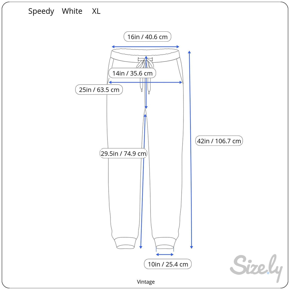 Speedy Vintage White Elastic Waist Striped Slash Pocket Athletic Track Pants XL