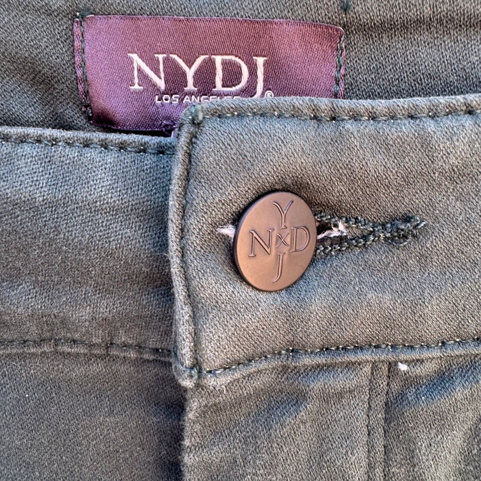 NYDJ Ami Skinny Legging Forest Green Lift Tuck Slimming Pants M38Z2021 Womens 12