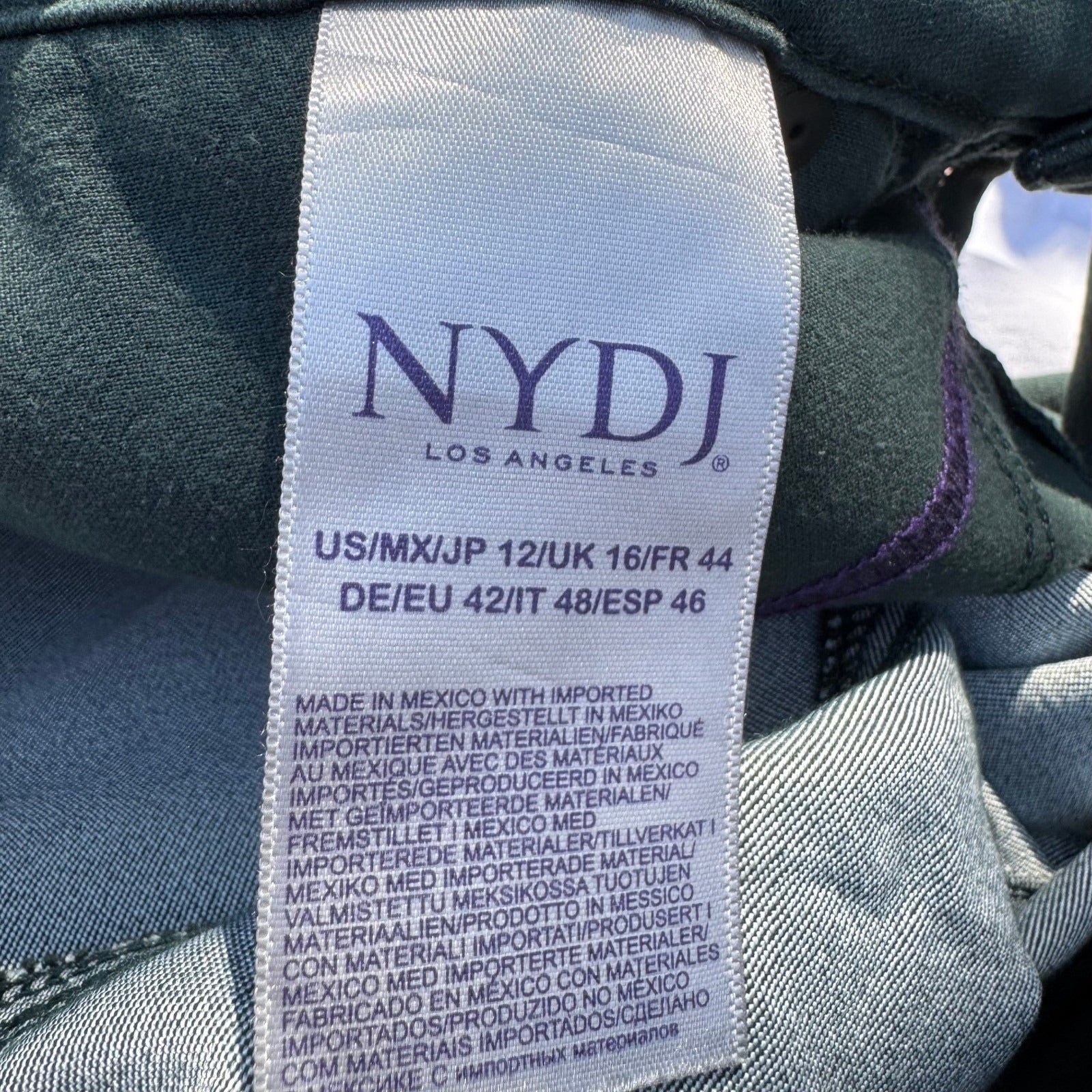 NYDJ Ami Skinny Legging Forest Green Lift Tuck Slimming Pants M38Z2021 Womens 12