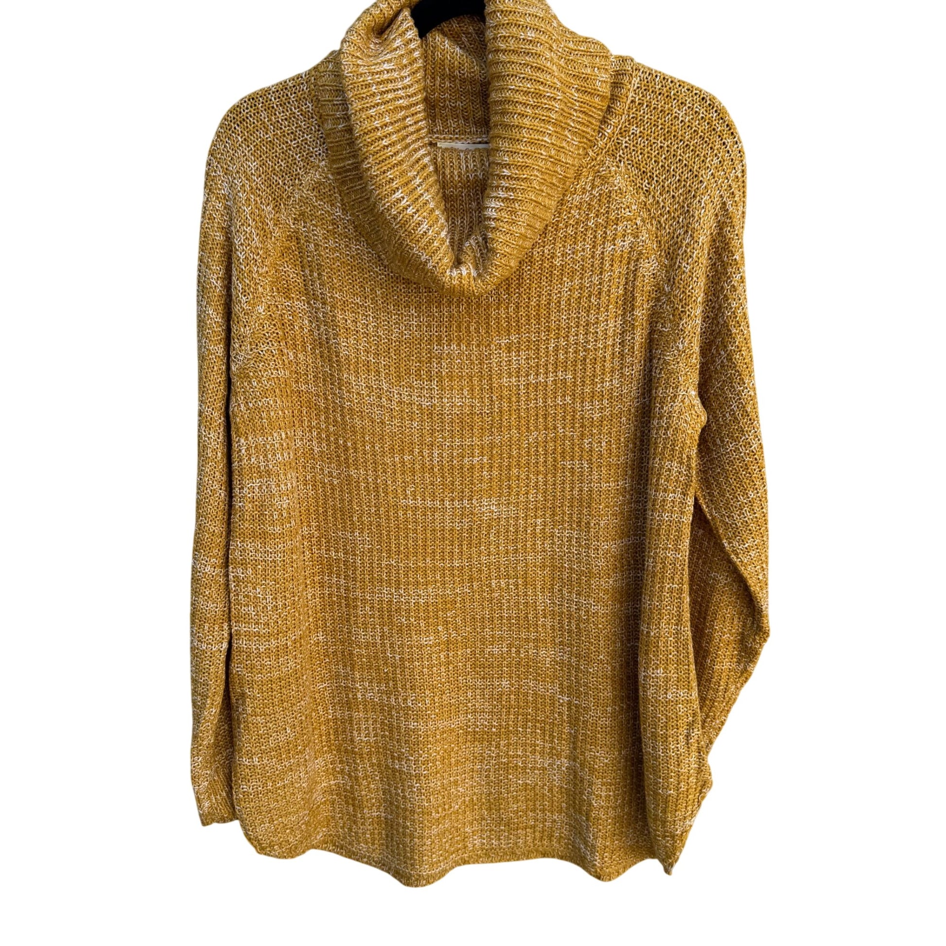 Its Our Time Mustard Yellow Womens Open Knit Cowl Neck Long Sleeve Sweater XL